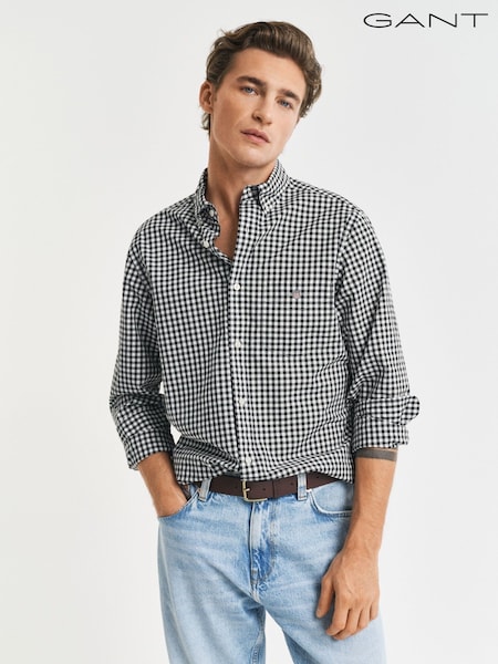 GANT Black Gingham Print Classic Poplin Shirt (H67486) | €126