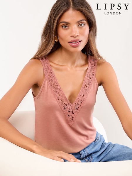 Lipsy Pink Crochet Detail Vest (H67590) | €34