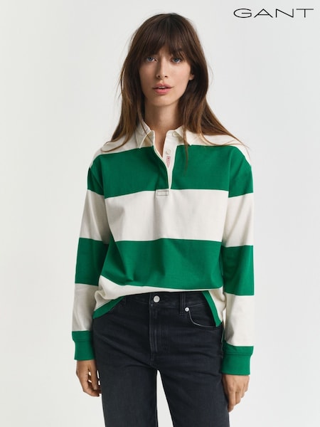 GANT Green Striped Cotton Heavy Rugger Shirt (H67606) | €172