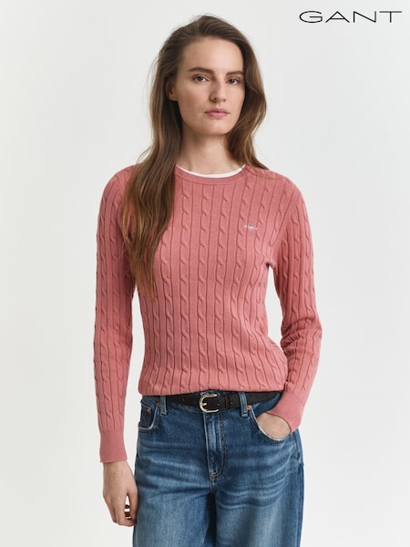 GANT Pink Stretch Cotton Cable Knit Jumper (H67609) | €159