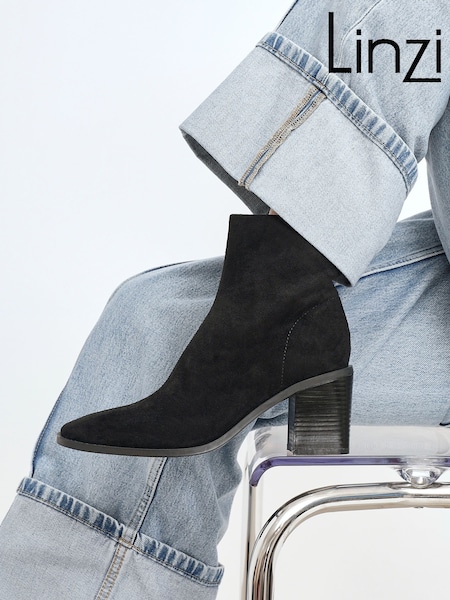 Preto - Linzi Orlando Block Heeled Ankle Boots (H67689) | R$ 445