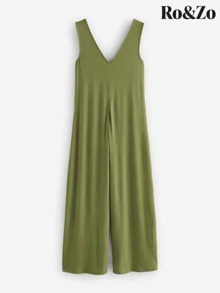 Ro&Zo Green Petite Jersey V-Neck Jumpsuit (H67728) | R$ 680