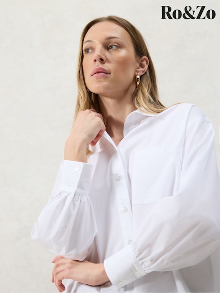 Ro&Zo White Poplin Split Back Shirt (H67730) | AZN 198