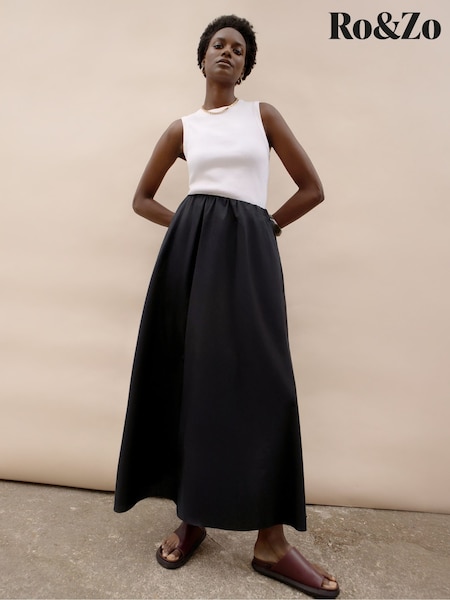 Ro&Zo Black Petite Cotton Poplin Skirt (H67731) | R$ 880