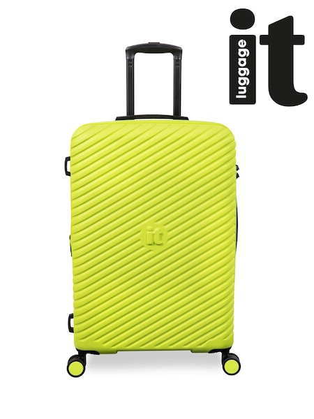 IT Luggage Medium Green Pleating Punch Suitcase (H67782) | R$ 640