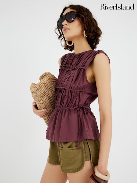 River Island Draw String Tiered Blouse (H67826) | R$ 355
