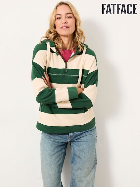 FatFace Airlie Green 1988 Stripe Hoodie (H67838) | 415 SAR
