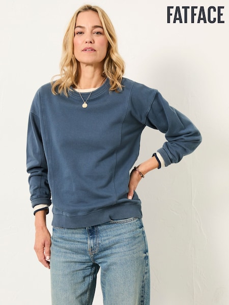 FatFace Sienna Indigo Blue Seam Detail Crew Sweat (H67852) | 218 QAR