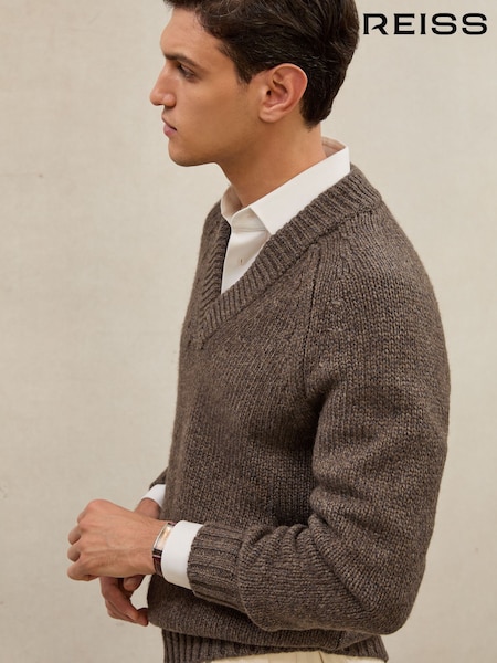 Reiss Brown Melange Golder Jumper (H67860) | 1,749 QAR