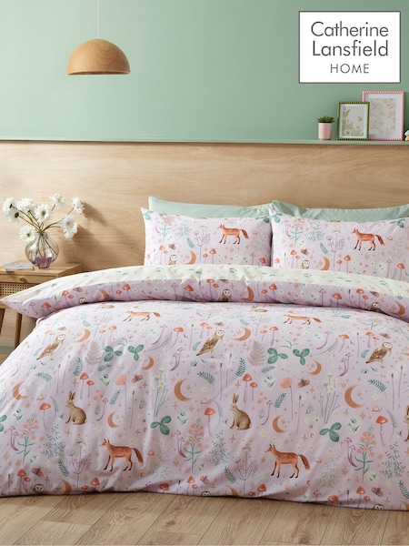 Catherine Lansfield Lilac Enchanted Twilight Animal Print Duvet Cover Set (H67870) | €23 - €37
