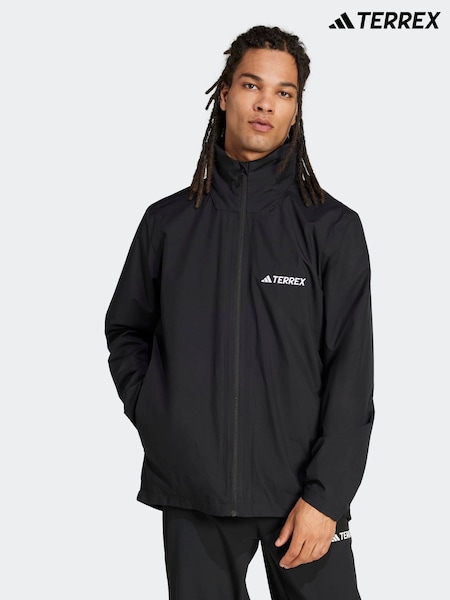 adidas Black Terrex Multi Essentials 2 Layer Rain Jacket (H67909) | €113