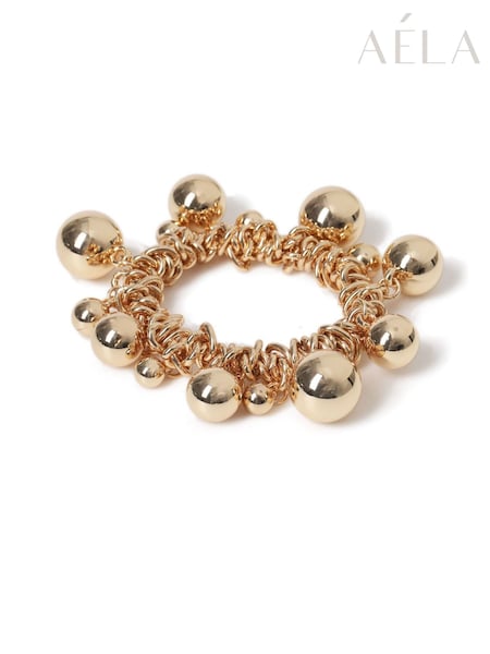 Aela Gold Tone Statement Sphere Cluster Stretch Bracelet (H68092) | €23