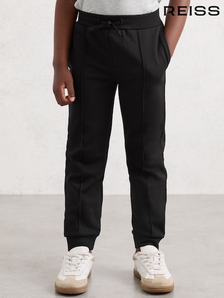 Reiss Black Premier Interlock Drawstring Joggers (H68131) | €50