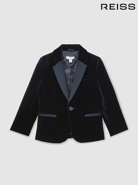 Reiss Ace Single-Breasted Velvet Tuxedo Blazer (H68182) | ‏806 د.إ.‏