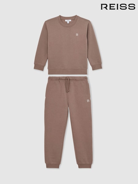 Reiss Taupe Avery Set Top & Joggers Set (H68296) | €55