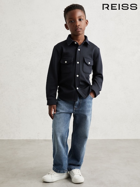 Bleumarin - Reiss Alabastor Waffle Textured Shirt (H68297) | 314 LEI