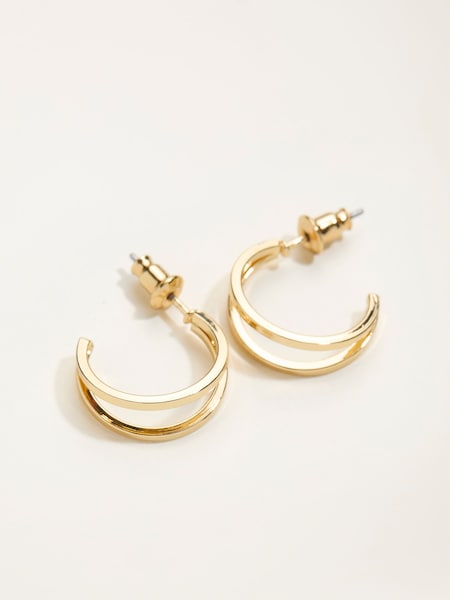 FatFace Gold Tone Double Hoop Earrings (H68349) | €13.50