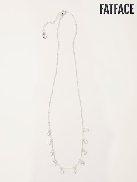 FatFace Silver Tone Daisy Necklace (H68362) | 86 QAR