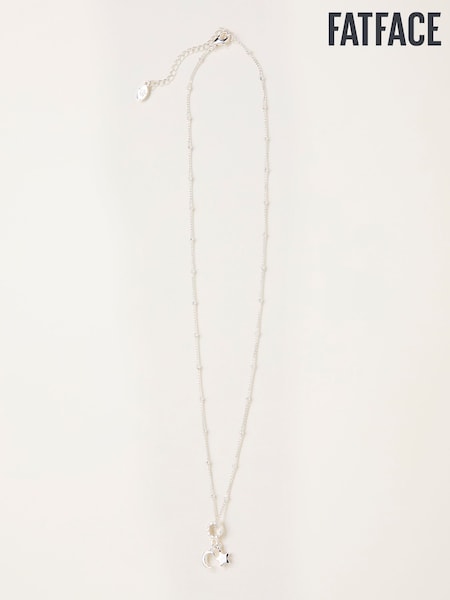 FatFace Silver Tone Star and Moon Necklace (H68366) | 75 QAR