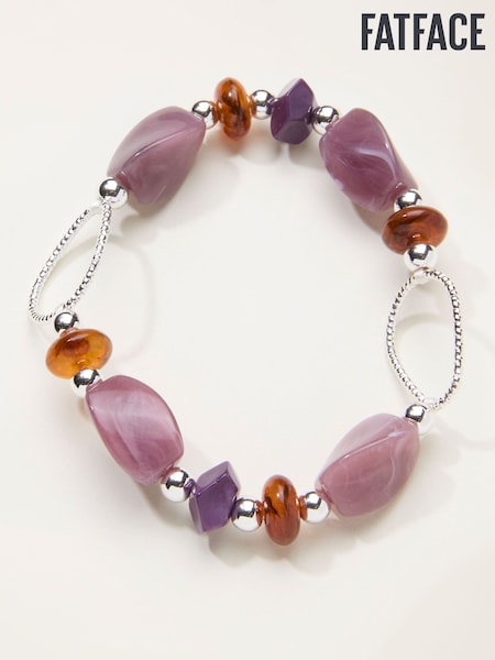 FatFace Purple Beaded Stretch Bracelet (H68380) | €22