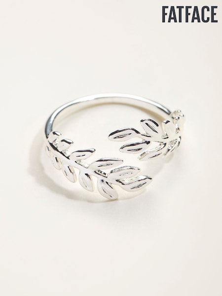 FatFace Silver Tone Leaf Adjustable Ring (H68389) | €16