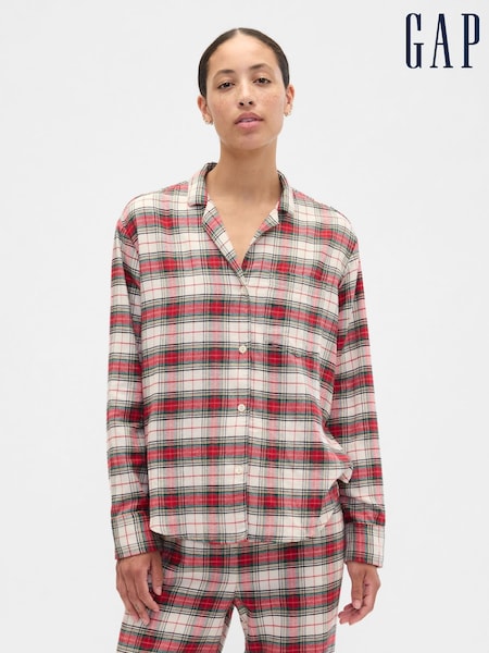Gap Red Check Long SLeeve Flannel Pyjama Top (H68436) | €46