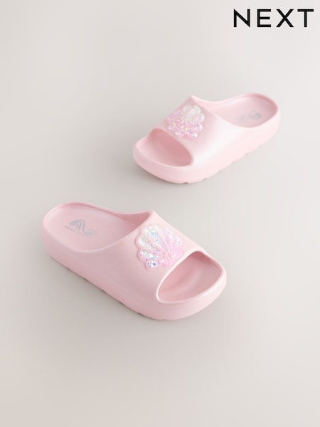 Pink Glitter Seashell Sliders (H68524) | AED61 - AED76