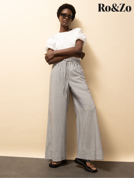 Ro&Zo Grey Petite Stripe Trousers (H68571) | €104