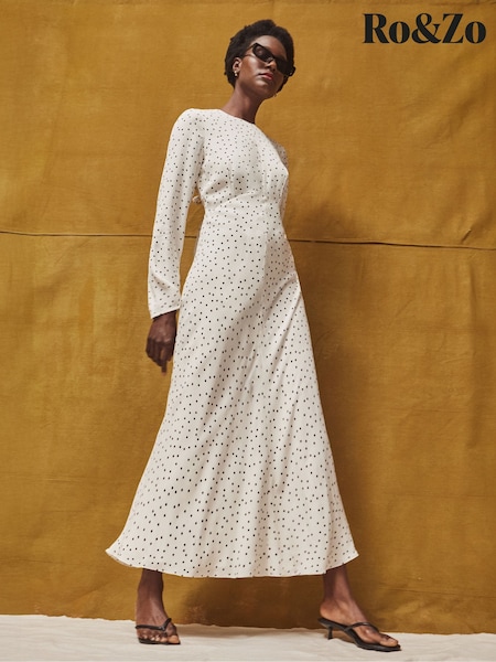 Ro&Zo Petite Polka Dot Tie Back Dress (H68585) | R$ 1.175