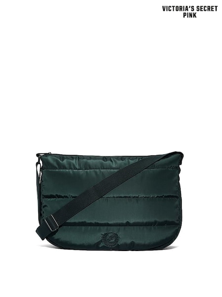 Victoria's Secret Pink Deep Forest Green Quilted Puffer Slouch Bag (H68647) | €41