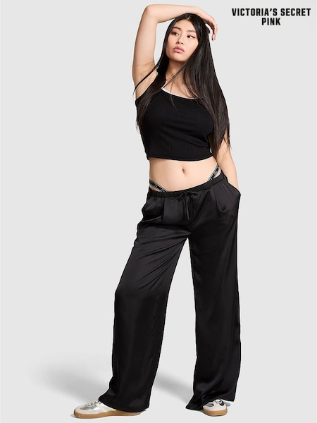 Victoria's Secret Pink Black Satin Trousers (H68654) | €57