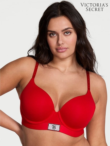 Victoria's Secret Lipstick Red Full Cup Push Up Logo Shine Patch Bra (H68656) | €51