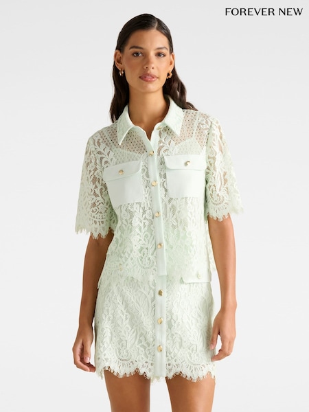 Forever New Green Lola Lace Shirt (H68792) | AZN 173
