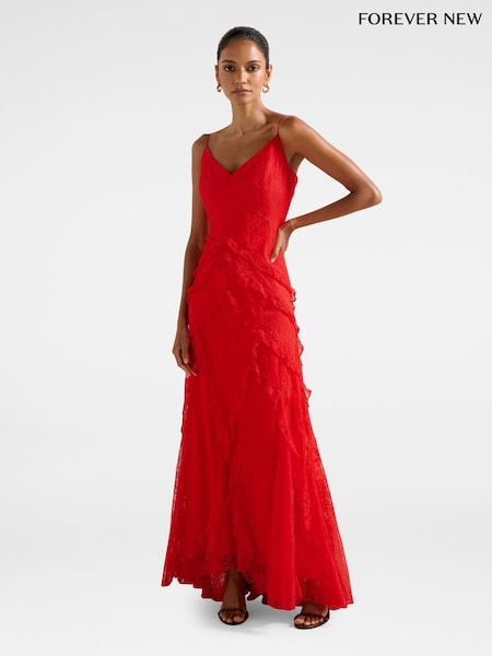 Forever New Gabrielle Petite Lace Ruffle Gown (H68797) | 1,005 LEI