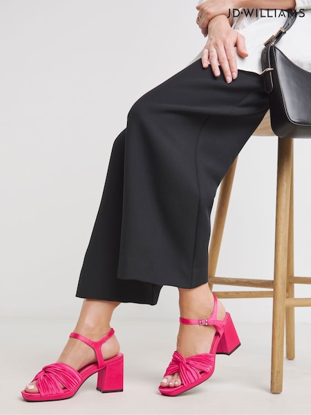 JD Williams Pink Extra Wide Fit Cross-Over Detail Heeled Sandals (H68894) | €51