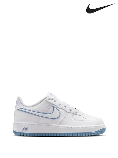 Nike White Youth Air Force 1 Trainers (H68922) | kr1 335