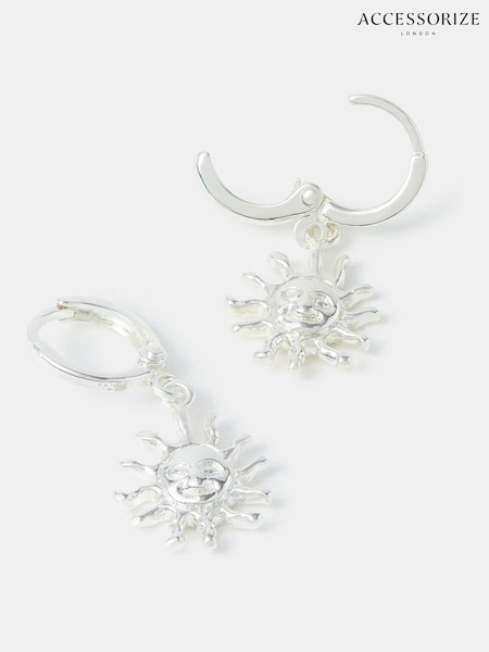 Accessorize Silver Tone Sun Charm Hoop Earrings (H68951) | €21.50