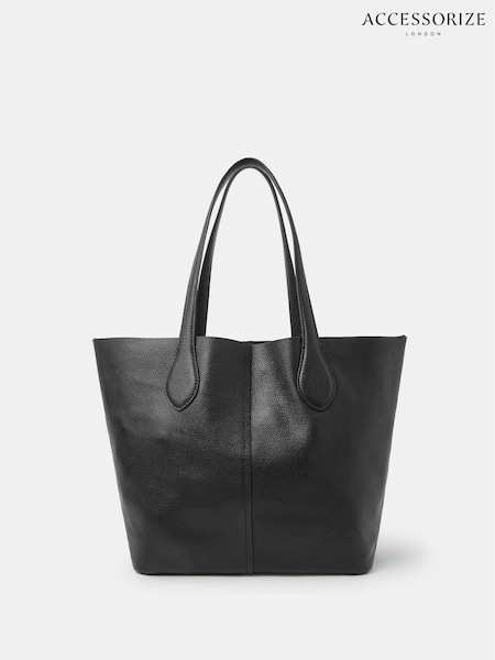 Accessorize Black Leather Tote Bag (H69278) | SGD 126