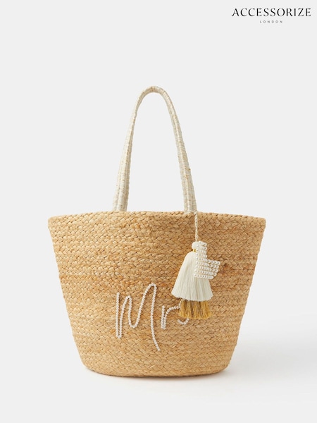 Accessorize Natural Mrs Jute Beach Bag (H69292) | €44