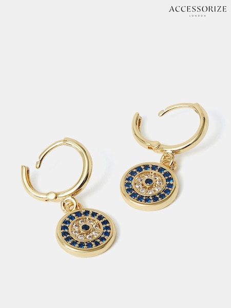 Accessorize 14ct Gold Evil Eye Hoop Earrings (H69293) | €22.50