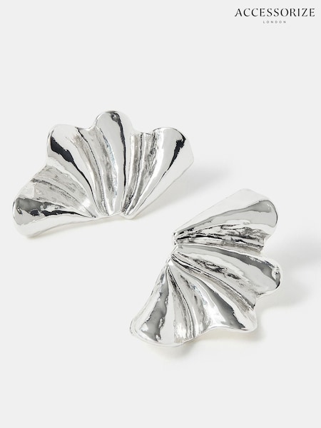Accessorize Silver Tone Fan Stud Earrings (H69295) | €32