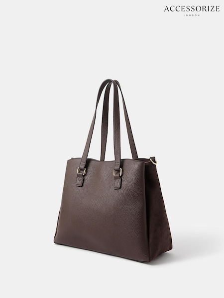 Accessorize Brown Webbing Strap Faux Leather Shoulder Bag (H69302) | R$ 375