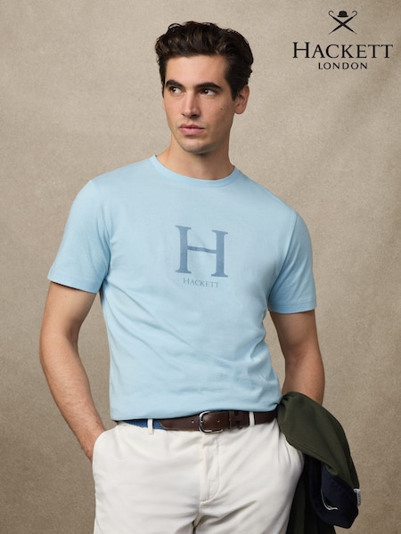 Hackett Classic Fit Blue Heritage Graphic Print T-Shirt (H69422) | € 78
