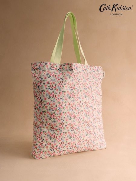 Cath Kidston Yellow Queen Ditsy Print Foldaway Tote Bag (H69437) | AED128