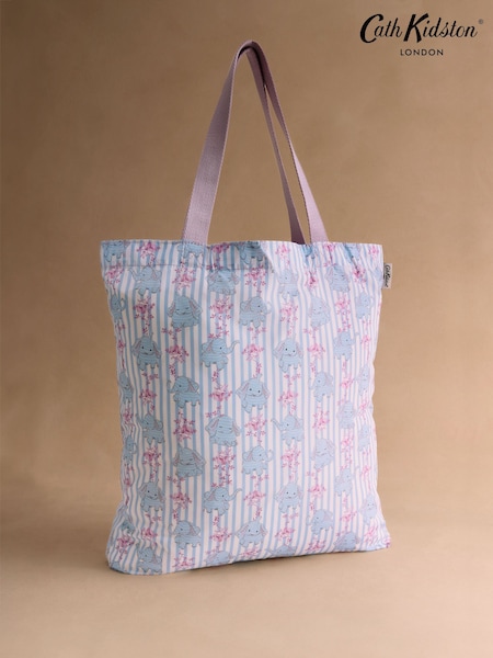 Cath Kidston Blue Nana Elephant Print Folded Tote Bag (H69440) | $55