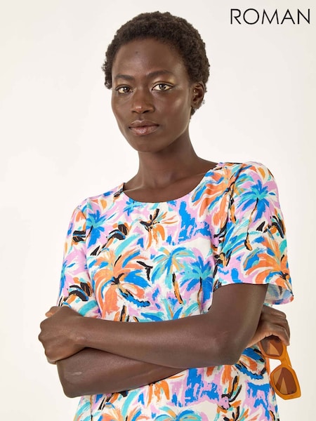 Roman Abstract Print Tunic Top (H69460) | R$ 385