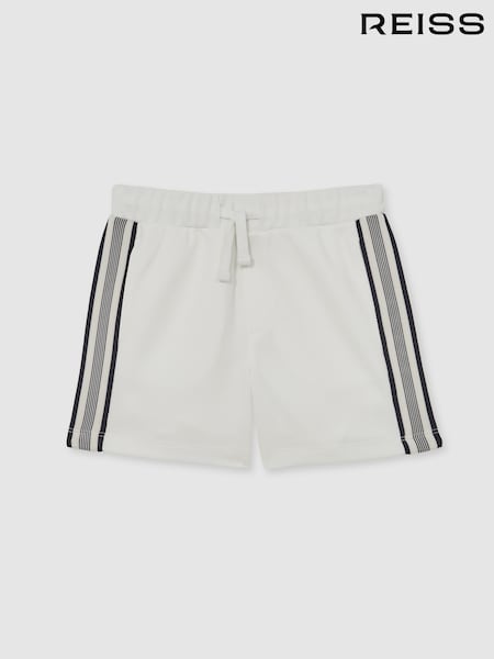 Reiss White Terry Side-Stripe Textured Shorts (H69544) | €49