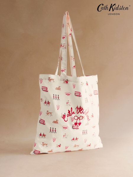 Cath Kidston Cream London Print Large Cotton Canvas Bookbag (H69568) | SGD 43