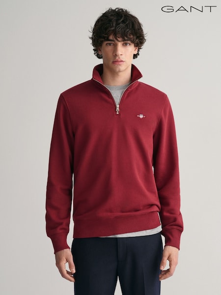 GANT Red Shield Logo Half Zip Sweatshirt (H69641) | €128