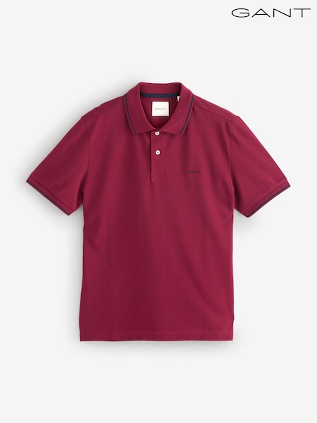 GANT Red Tipped Collar Pique Polo Shirt (H69644) | €99